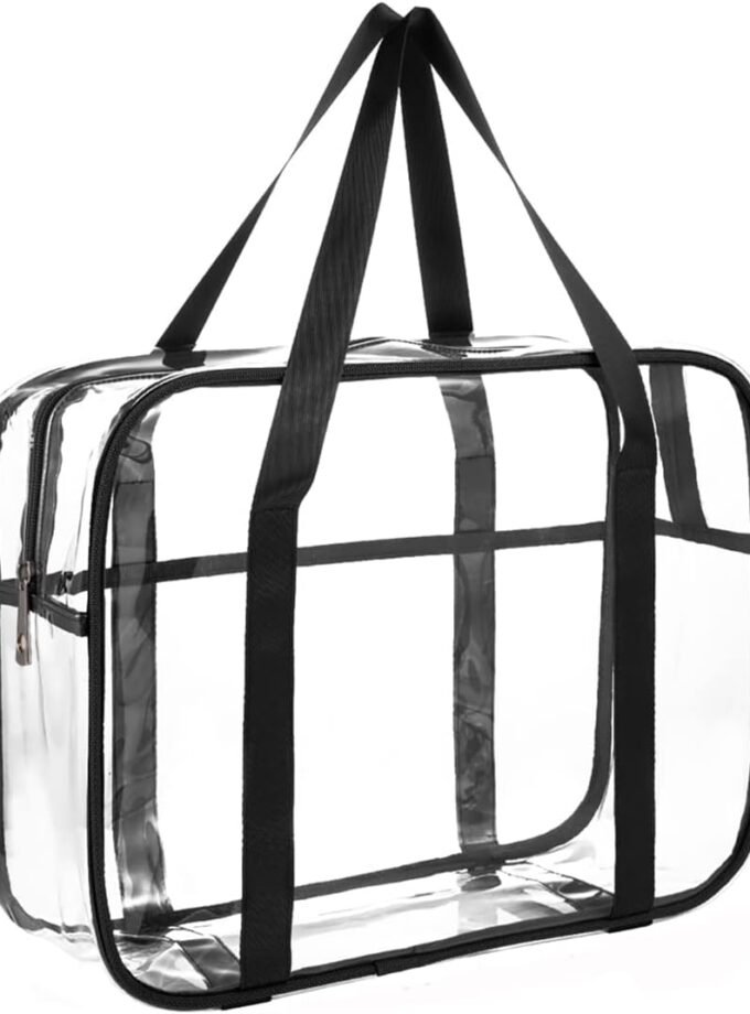 Clear Toiletry Bag Thick Transparent Cosmetic Bag Waterproof Makeup Artist Large Bag Diaper Case Luggage Organizer Storage Easy Clean Large