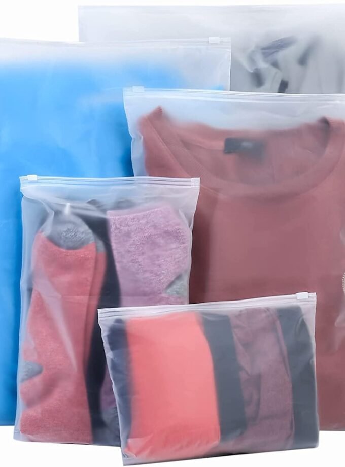 20 Pcs Travel Storage Bags, Clothes Packaging, Reusable Plastic Ziplock, Frosted Waterproof Resealable Clothing Zipper Pouch for Shoes Cosmetics Storage