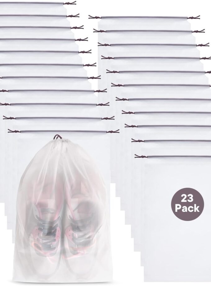 23 pack portable travel shoe bag, 11.8 "x 15.7" waterproof and dust proof travel shoe bag packaging, space saving dust storage bag，travel essentials for women