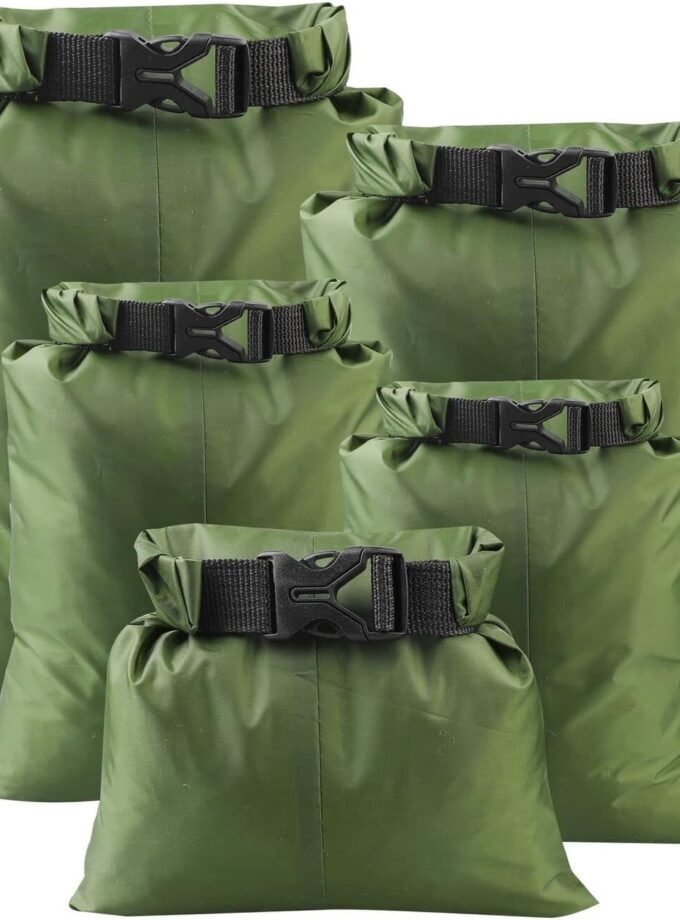 5 Pack Waterproof Dry Sacks, Lightweight Outdoor Dry Bags Ultimate Dry Bags for Kayaking Rafting Boating Camping (1.5L, 2.5L, 3.5L, 4.5L, 6L)