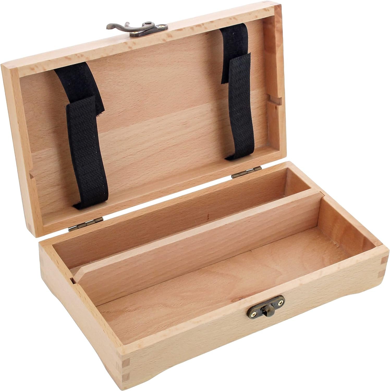 Multi-Function Artist Supply Box with Locking Clasps - Wooden Art Box for Artist Supplies, Brushes, Pencils, Erasers, Tool Storage Organizer Case to Protect and Transport