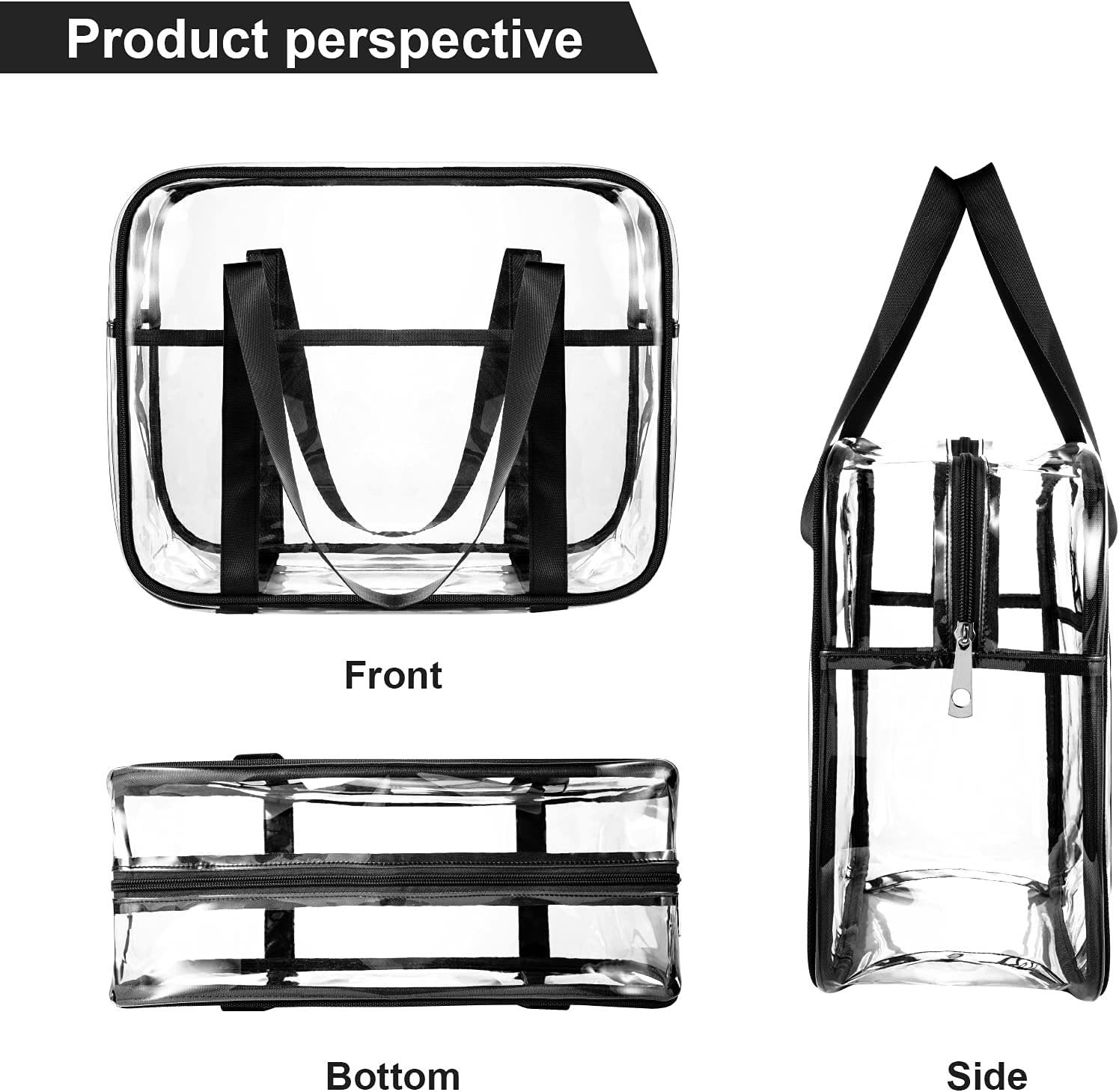 Clear Toiletry Bag Thick Transparent Cosmetic Bag Waterproof Makeup Artist Large Bag Diaper Case Luggage Organizer Storage Easy Clean Large - Image 2