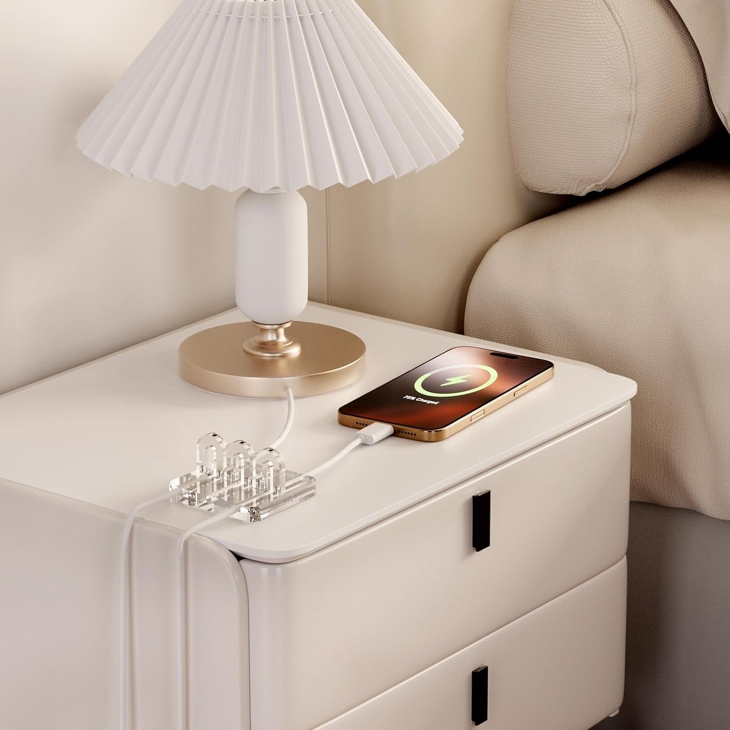 Acrylic Cord Organizer,Cable Management,Cord Holder Management for Tangle-Free Desk & Travel,Phone Charger Holder,Acrylic Desk Accessories ( Clear) - Image 2