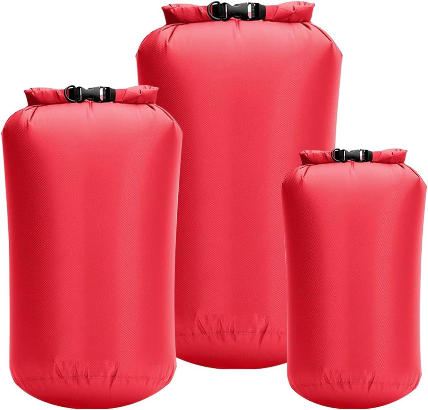 Waterproof Dry Bags, 3PCS Dry Sack Bags 5L & 10L & 20L Lightweight Dry Storage Bag Outdoor Waterproof Bags for Travel Boating Fishing Rafting Swimming Training Camping, Red